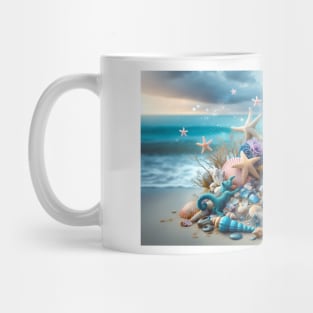 Stitch and the Star Fish on the Beach Mug